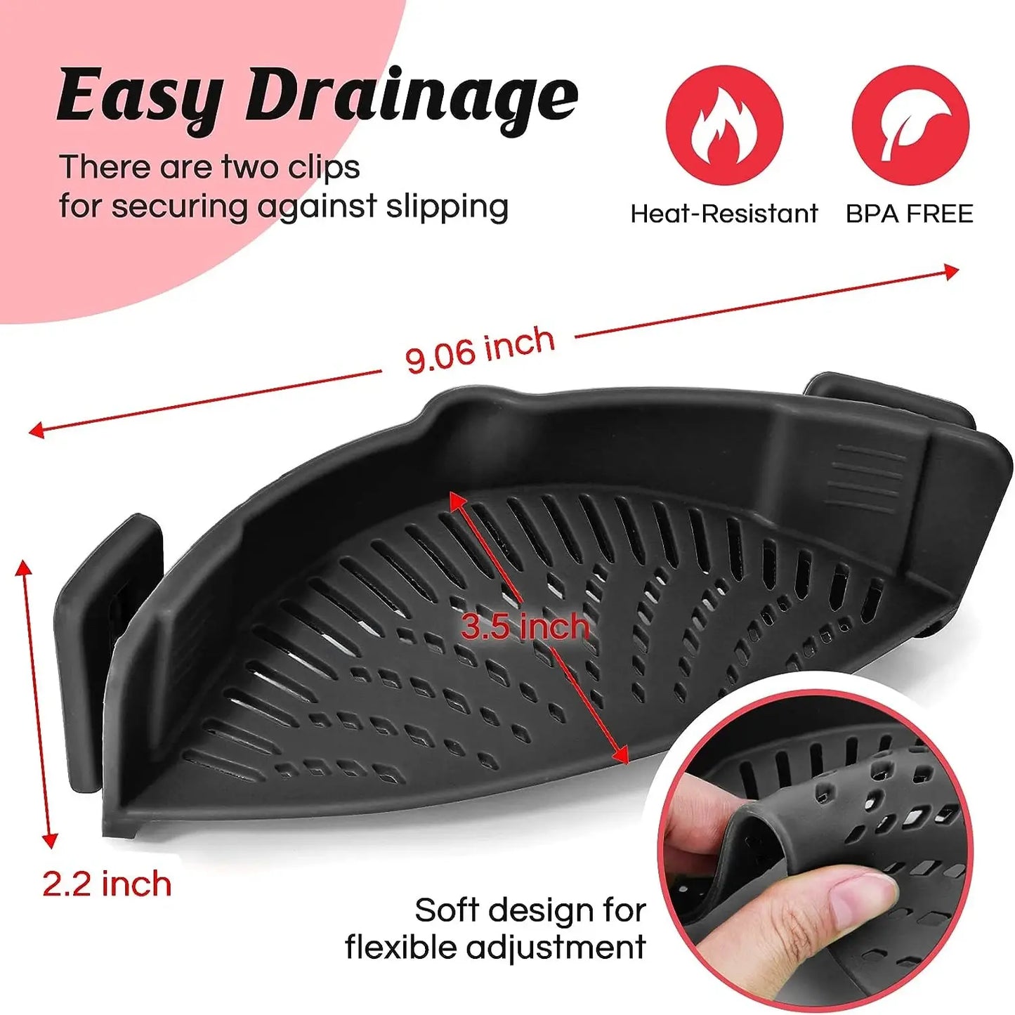 Clip-on Silicone Drainer Strainer